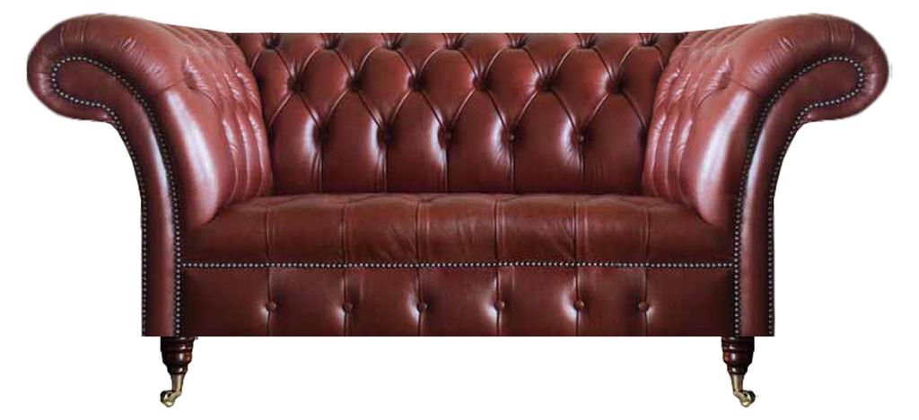 Leder Braun Polstermöbel Moderne Zweisitzer Sofa Couch Produktbild 