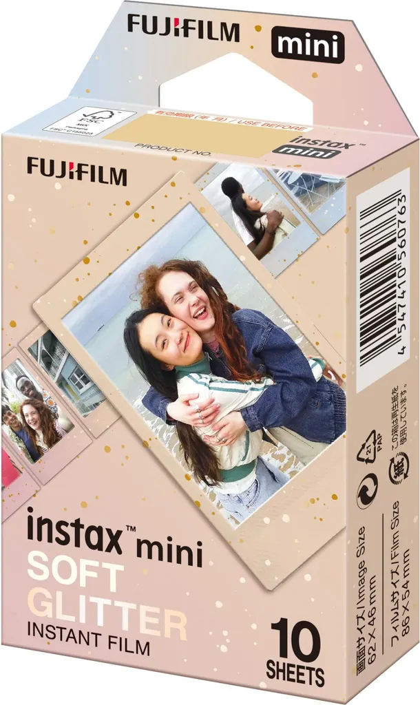 Instax Mini Film Soft Glitter pour Mariage et Fêtes - Pack de 10 Photos