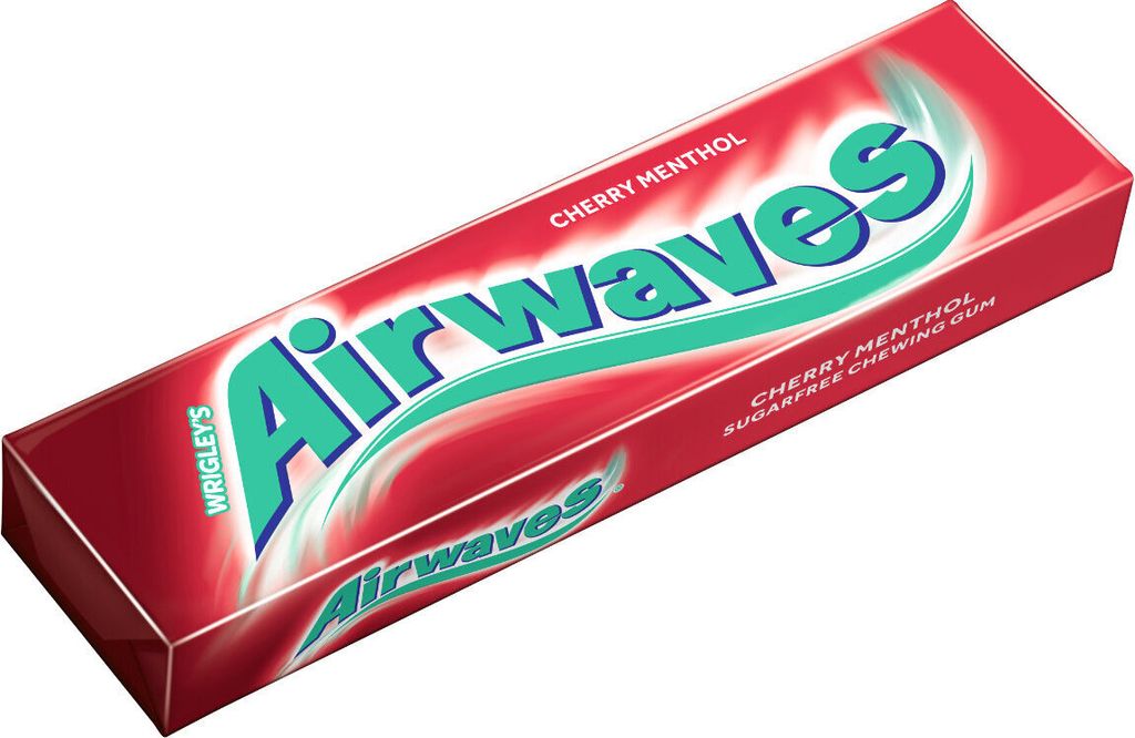 Airwaves Cherry Menthol žvýkačky bez cukru pultový stojan Obrázek produktu 2