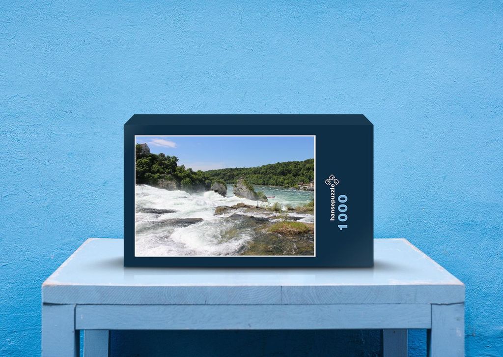 hansepuzzle 33293 - Rheinfall bei Schaffhausen Puzzle, 1000 Teile, Natur, 60,0 x 46,0cm mit hochwertiger Aufbewahrung, Kartonbox & Beutel