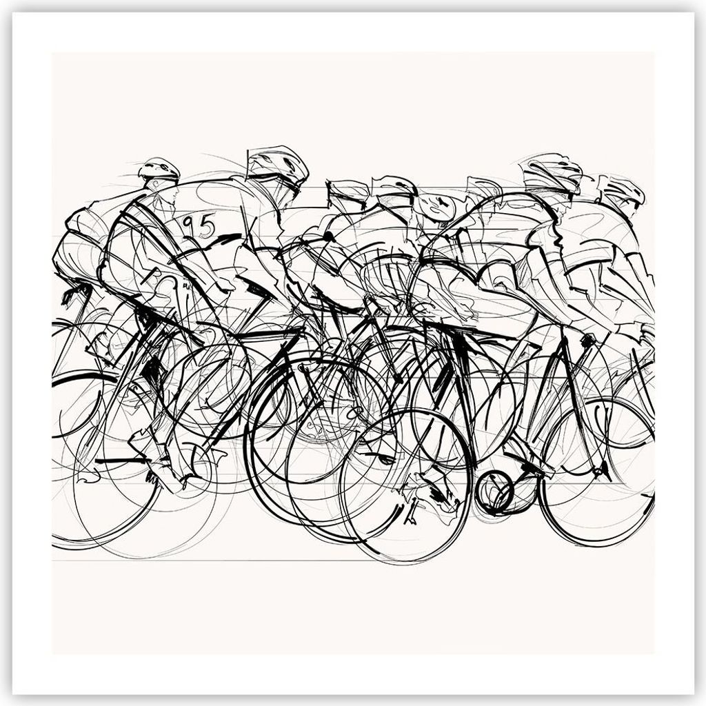 Poster - Poster ohne Rahmen - Fahrrad Rennen Rad - 60x60 cm Produktbild 