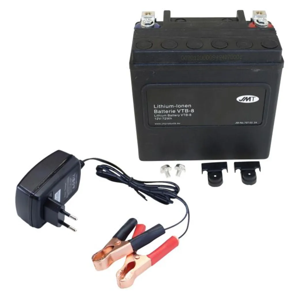 Batterie JMT VTB-8 Lithium 12V 8Ah DIN 51214 : Fini les Panne de Moto