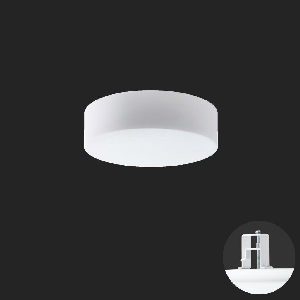 OSMONT ERI67615 ERIS V2 Decken-/Wandleuchte, Glas, halb eingelassen, weiß, IP44, 4000 K, 14 W LED, HF-Notbeleuchtung, kombiniert, 3 Stunden