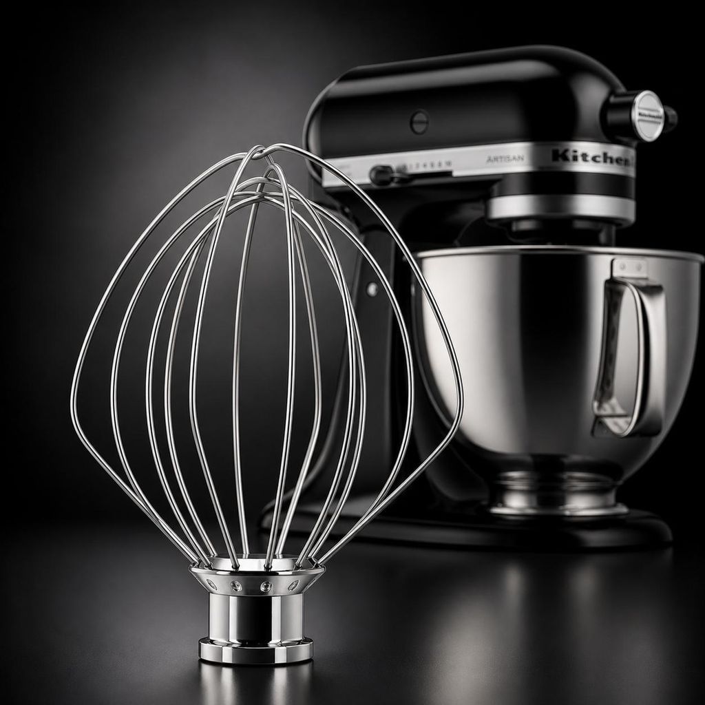 Edelstahl Schneebesen 5KSM5THWWSS kompatibel mit KitchenAid Küchenmaschinen 4,3L / 4,7L / 4,8L – Profi Rührbesen aus Edelstahl