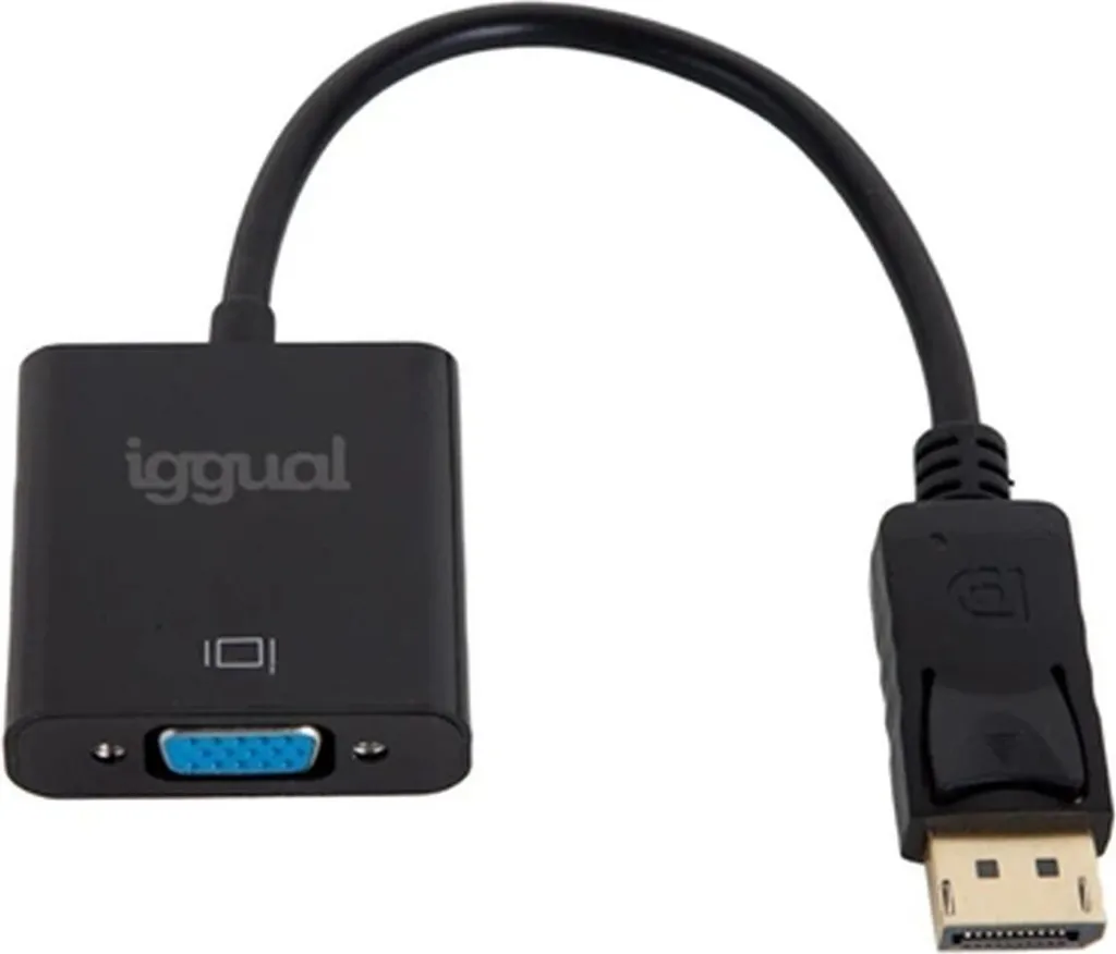 Adaptateur DisplayPort pour écran VGA Iggual IGG319062 Noir PC TV