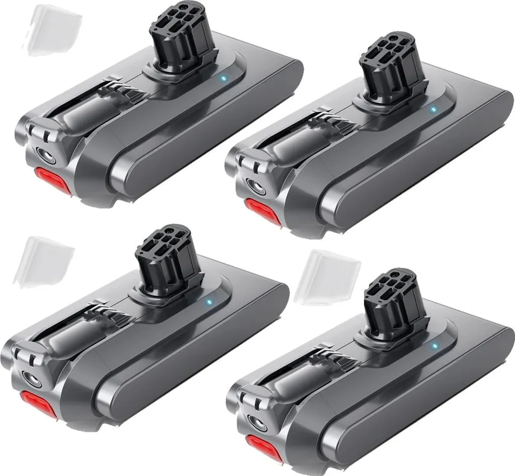 Lot de 4 Batteries Lithium 25,2V 6000mAh et Chargeur pour Aspirateur