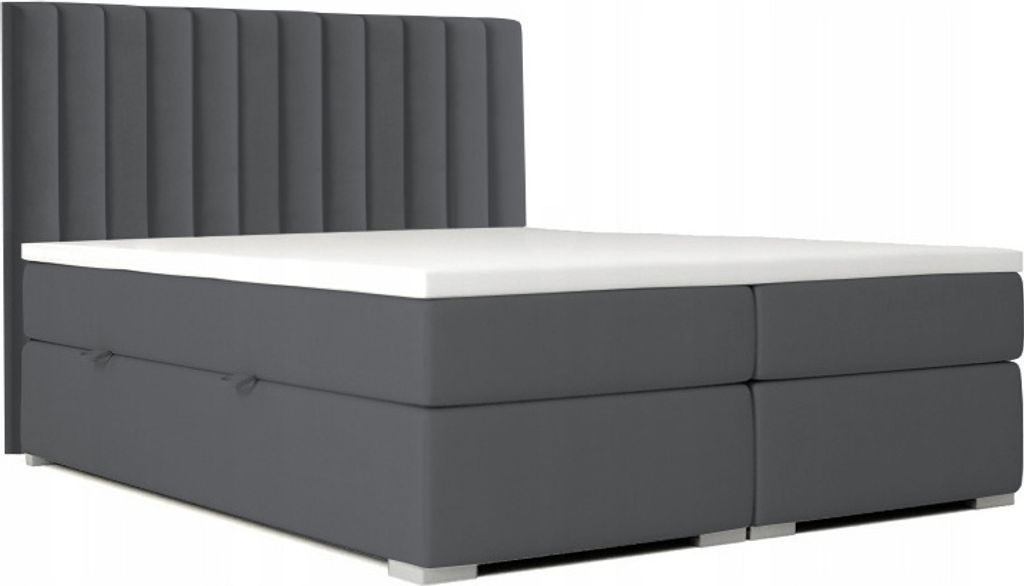 Boxspringbett ZIRA für das Schlafzimmer, 140x200 (Grau - Kronos 34)