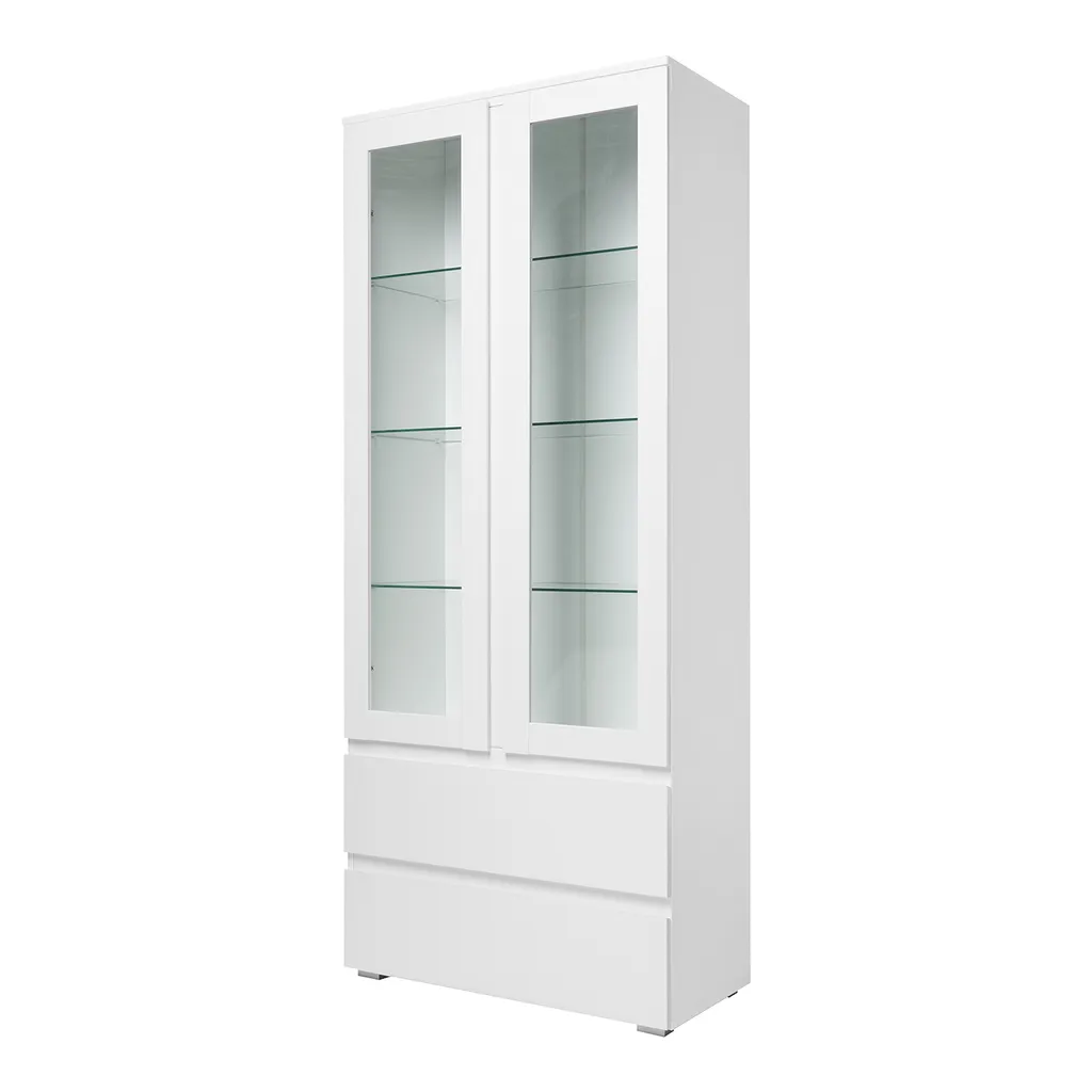 Vitrine IMAGE 50 blanc avec porte en verre pour salon chic