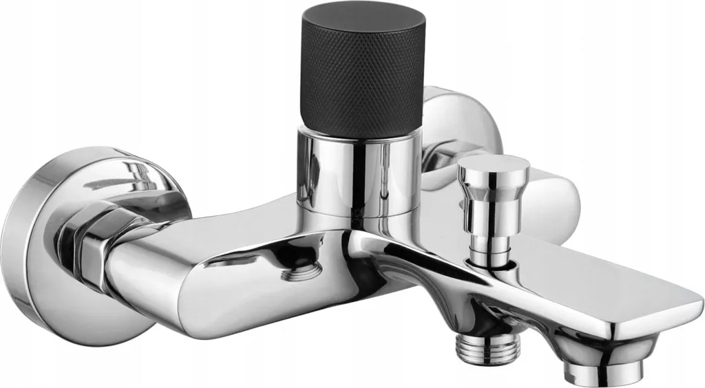 Mexen Royo One 72231-07: Rubinetto Vasca Cromo/Nero per Bagni Moderni