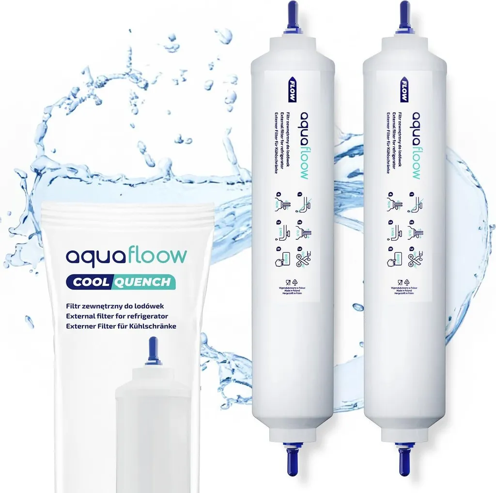 2 Filtri Acqua Esterni AquaFloow CoolQuench Frigo Universale Samsung LG