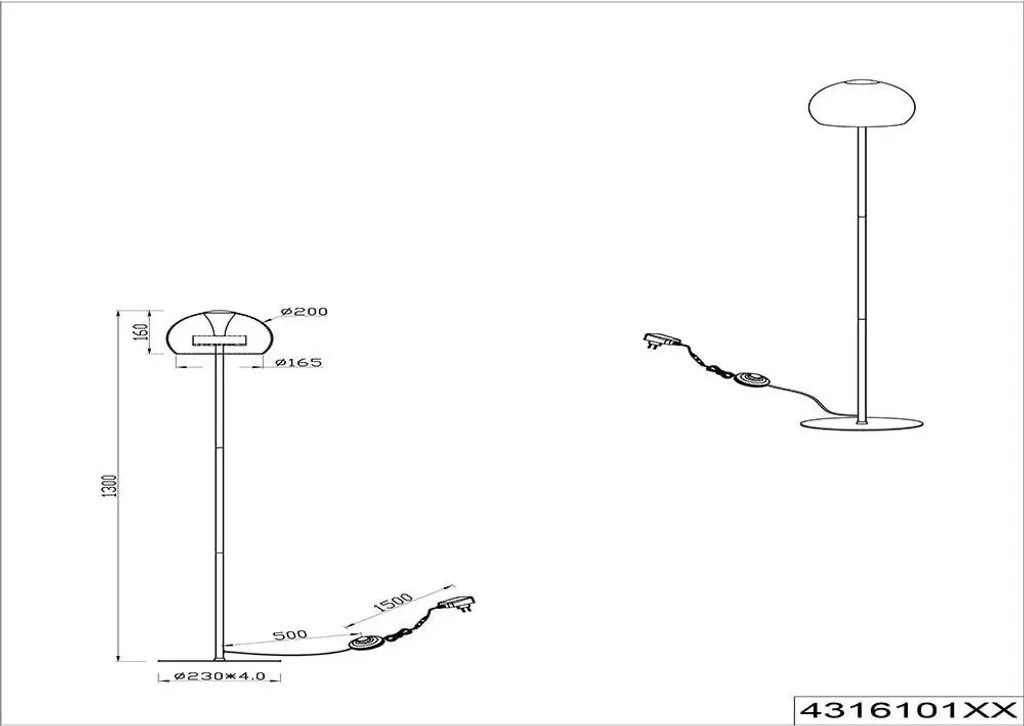 Lampadaire LED à Intensité Variable avec Fonction Mémoire Automatique - 4