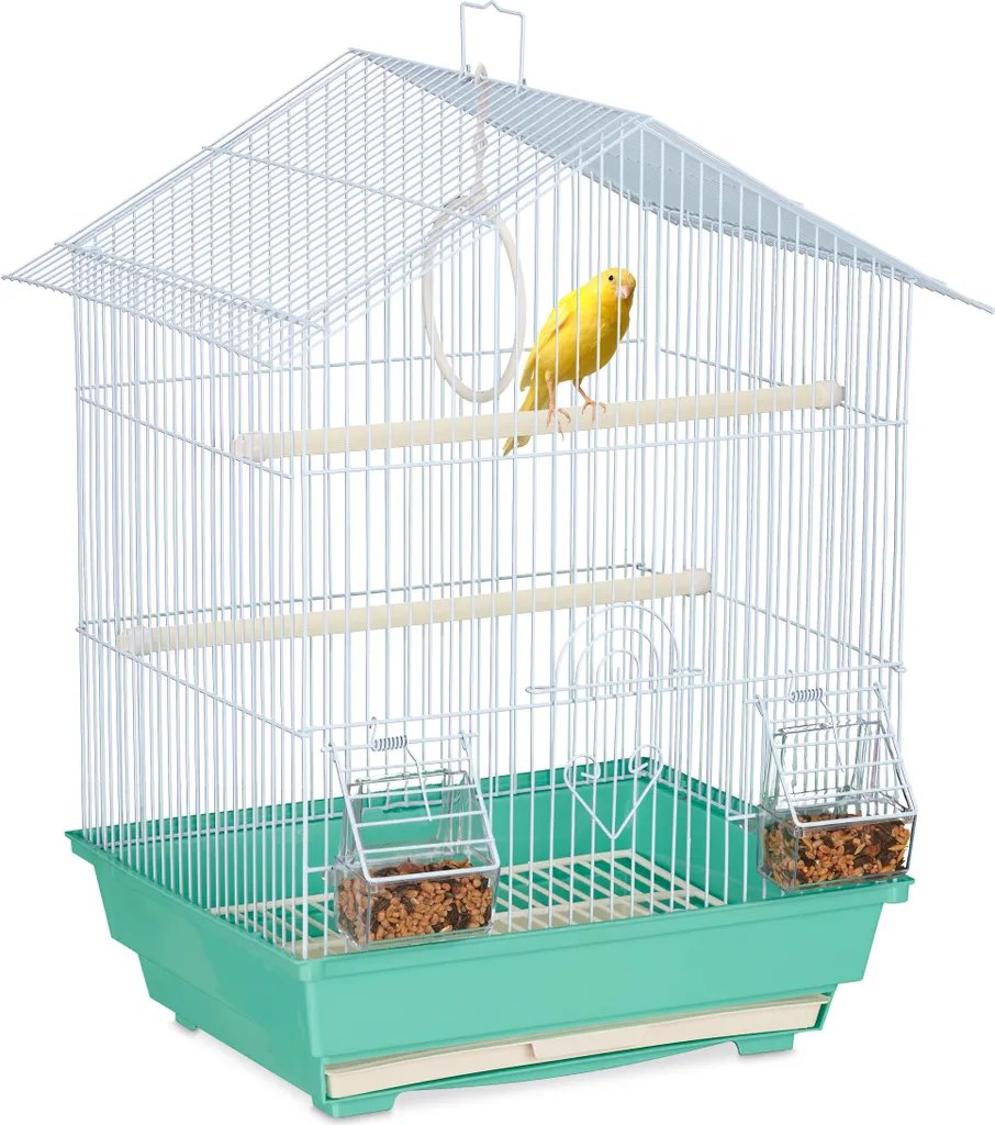 Cage à oiseaux pour salon en métal noir - Habitat spacieux Relaxdays