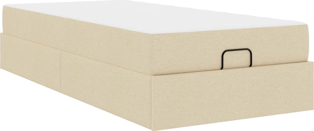 "WINTER SALE" Bettgestell Einzelbett - Gästezimmer - mit Matratze mit Matratze 2er Set,multifunktional& Moderne - Creme Stoff - Polsterbett Klassi...