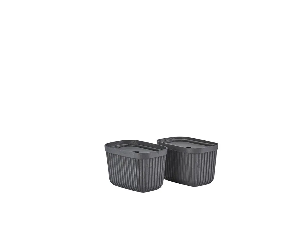 Zone Denmark Boîte de rangement Pulp Black lot de 2 design 23x15 cm
