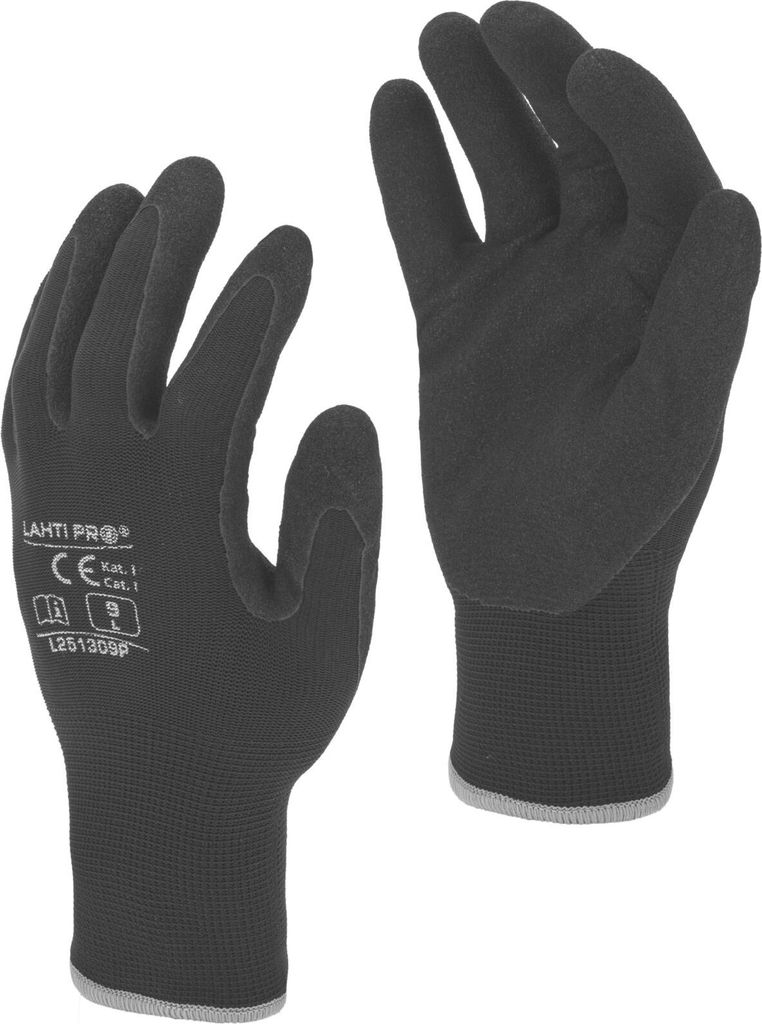 Warme Handschuhe, Schwarz L251310P, Karte, "10", Ce, Lahti