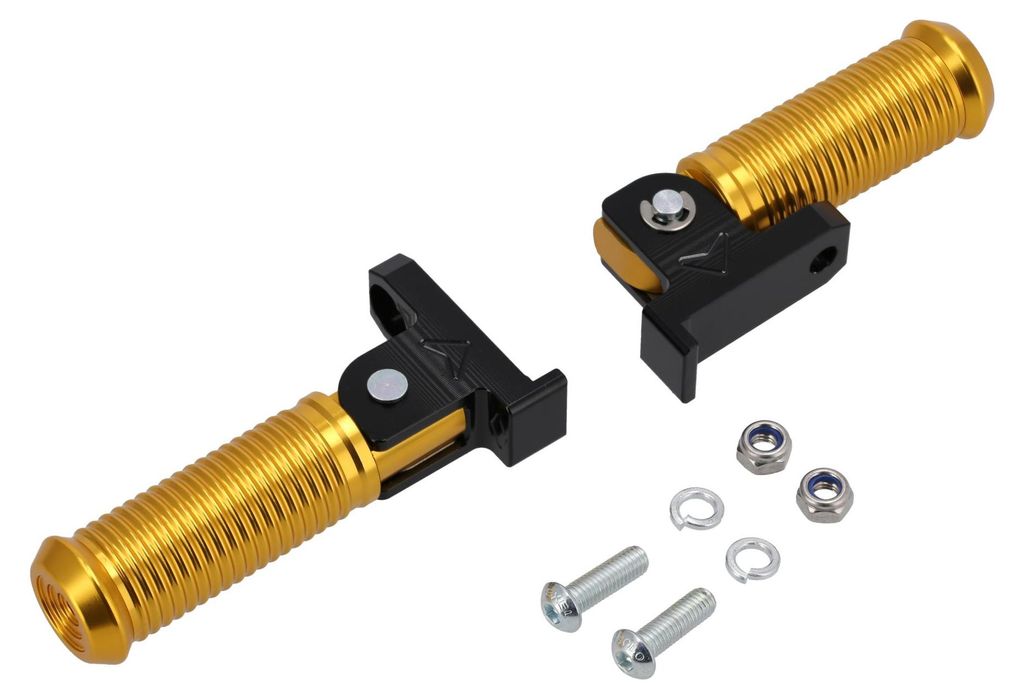 Set: poggiapiedi passeggero CNC, alluminio, anodizzato oro Immagine del prodotto 