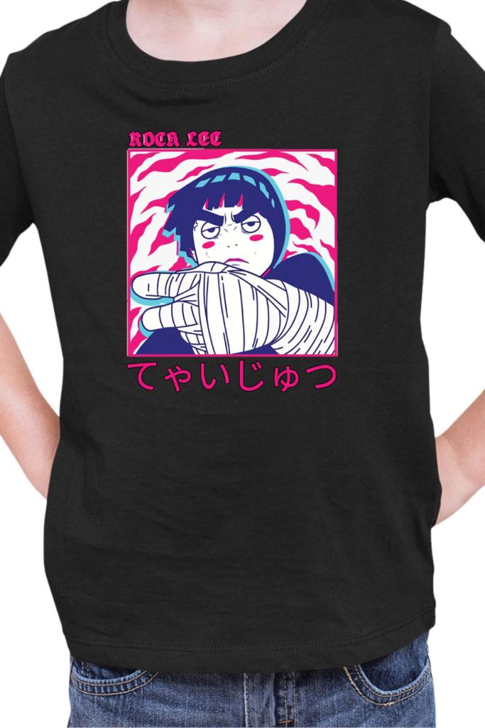 Kinder T-Shirt Naruto Rock Lee 02, 12-13 Jahr - 152 / Schwarz