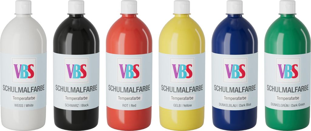 VBS Schulmalfarbe, 6er-Set Basic