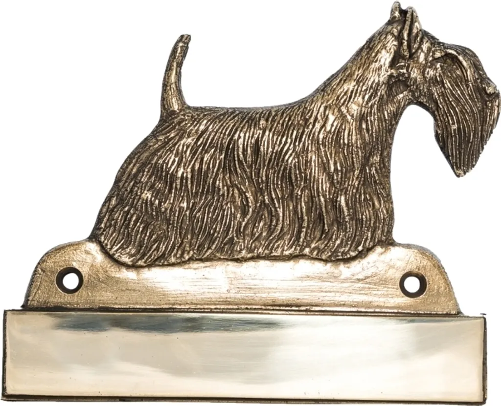 Targhetta Personalizzata Scottish Terrier Ottone | Benvenuto Art-Dog