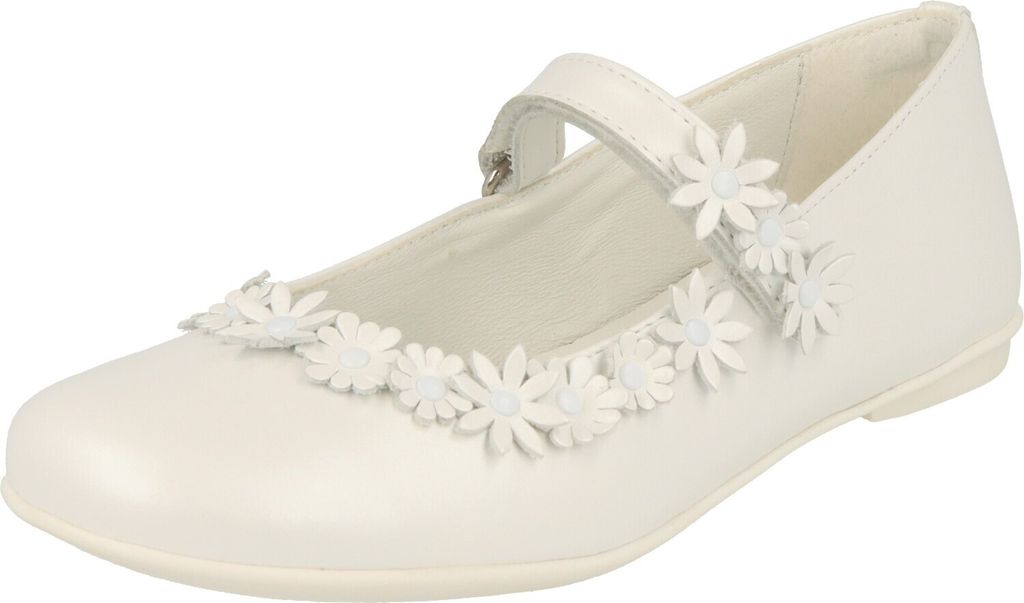 Primigi 3920111 Mädchen Schuhe Konfi Taufe Ballerinas Leder Weiss Klett Blumen