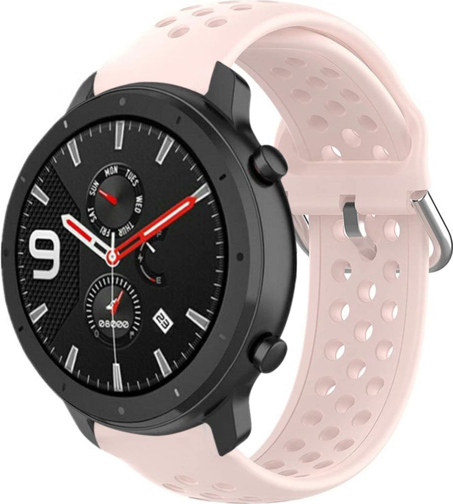 Strap-it Xiaomi Amazfit GTR Silikonband mit Löchern (Rosa)