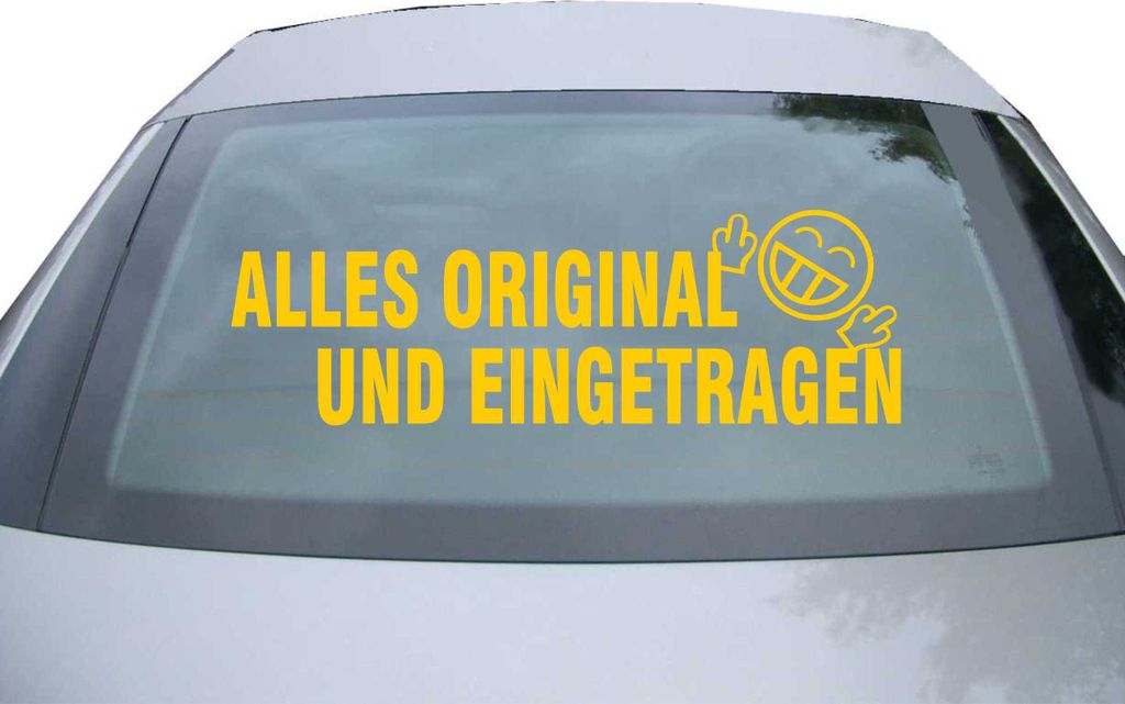 Indigos UG - Aufkleber Heckscheibe & Motorklappe DE2121 - gold - 600x200 mm - Alles Original und Eingetragen - Auto Scheiben Fenster Heckklappe Tun...