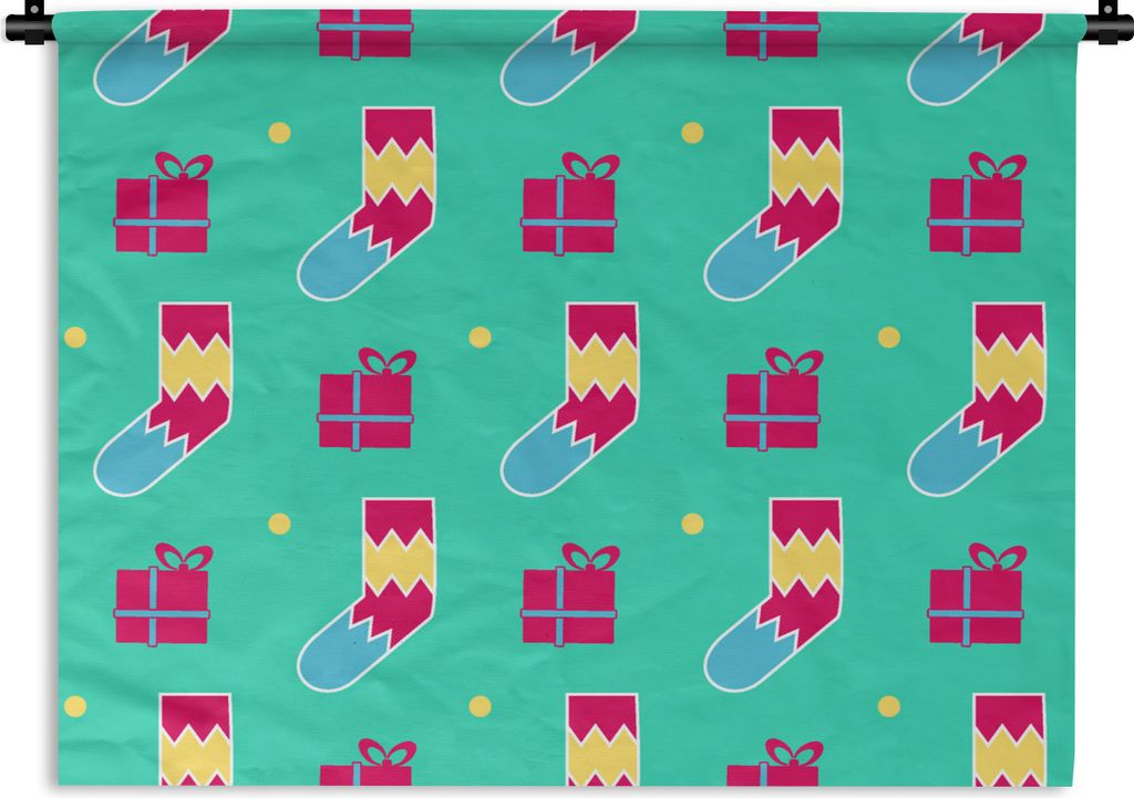 MuchoWow Wandteppich Wandbehang Socken - Geschenk - Schnittmuster 60x45 cm Tapisserie Dekoration Wandtuch - Das Schlafzimmer