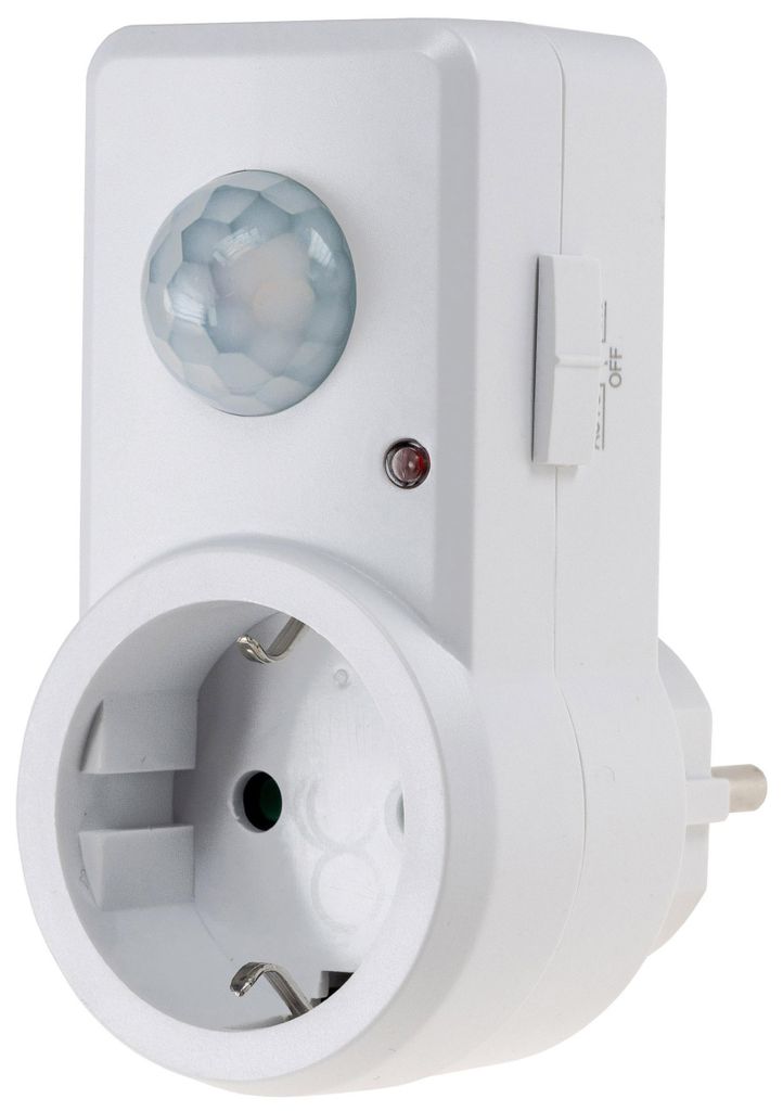 Zwischenstecker mit Bewegungsmelder 120° 9m Reichweite  Produktbild 