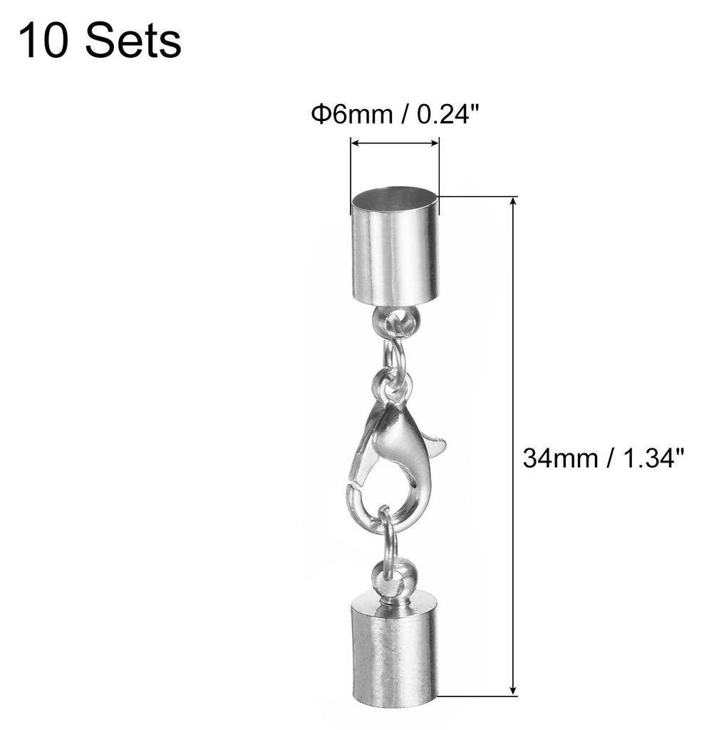 10 Stš¹ck Kettenverschluss 6mm Lederkordel Endkappen mit Karabinerverschlš¹ssen Verschluss fš¹r Armb?nder Verschlš¹sse DIY Schmuckherstellu...