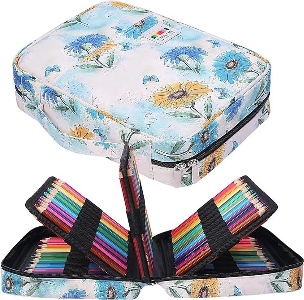 Trousse Étanche XXL 220 Slots pour Crayons Aquarelle et Marqueurs
