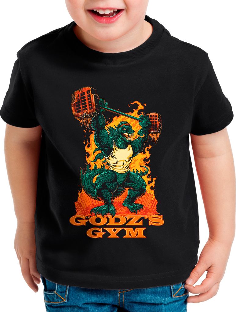 style3 Gojira Gym Kinder T-Shirt fitness japan monster nipon tokio tokyo