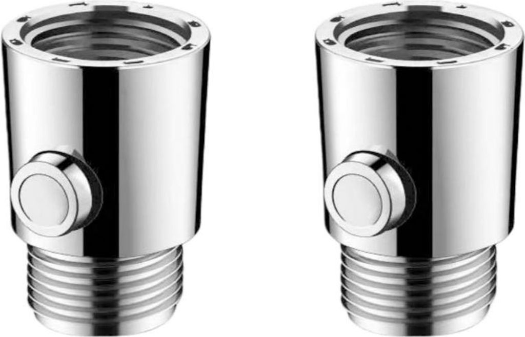 INF Einhand-Duschabsperrventil ABS Silber 2 Stück 2cmx2cmx3.8cm für Handbrause