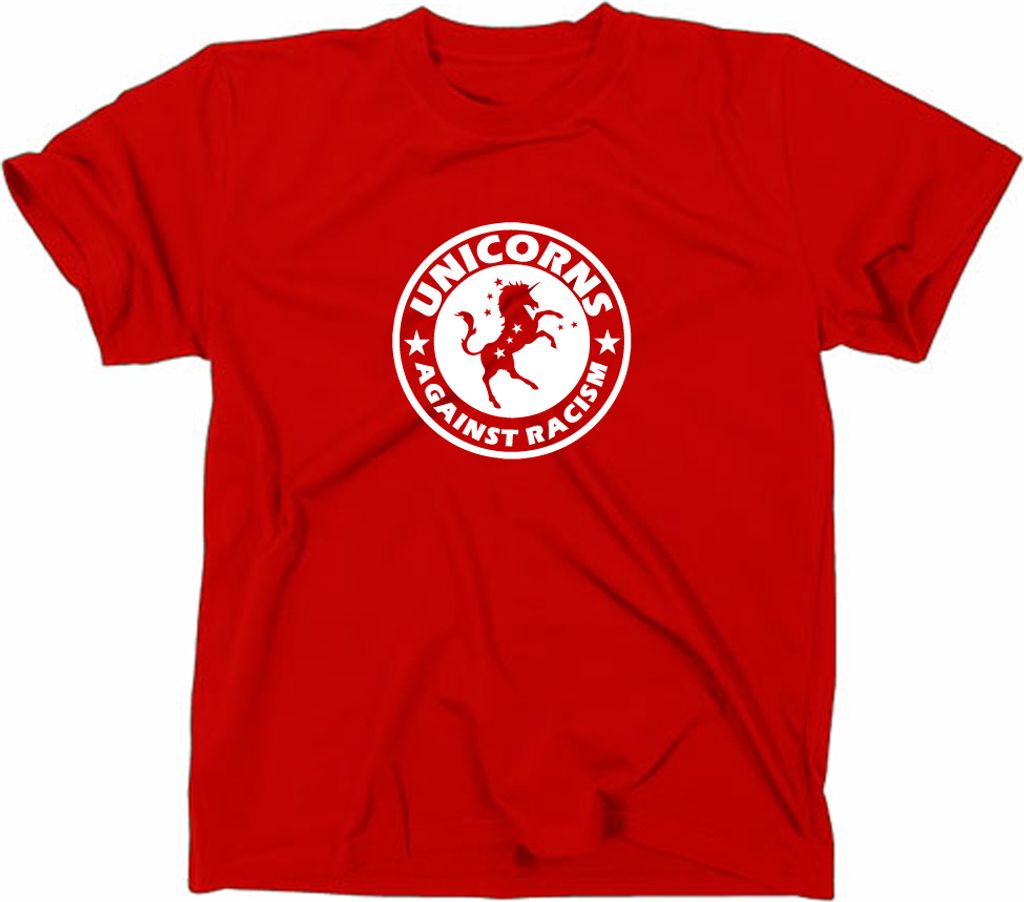 Styletex23 T-Shirt Unicorns Against Racism Fun, rot, L