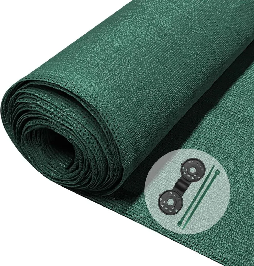 Filet de jardin pour intimité et ombrage 15x10 m, brise-vue vert HDPE