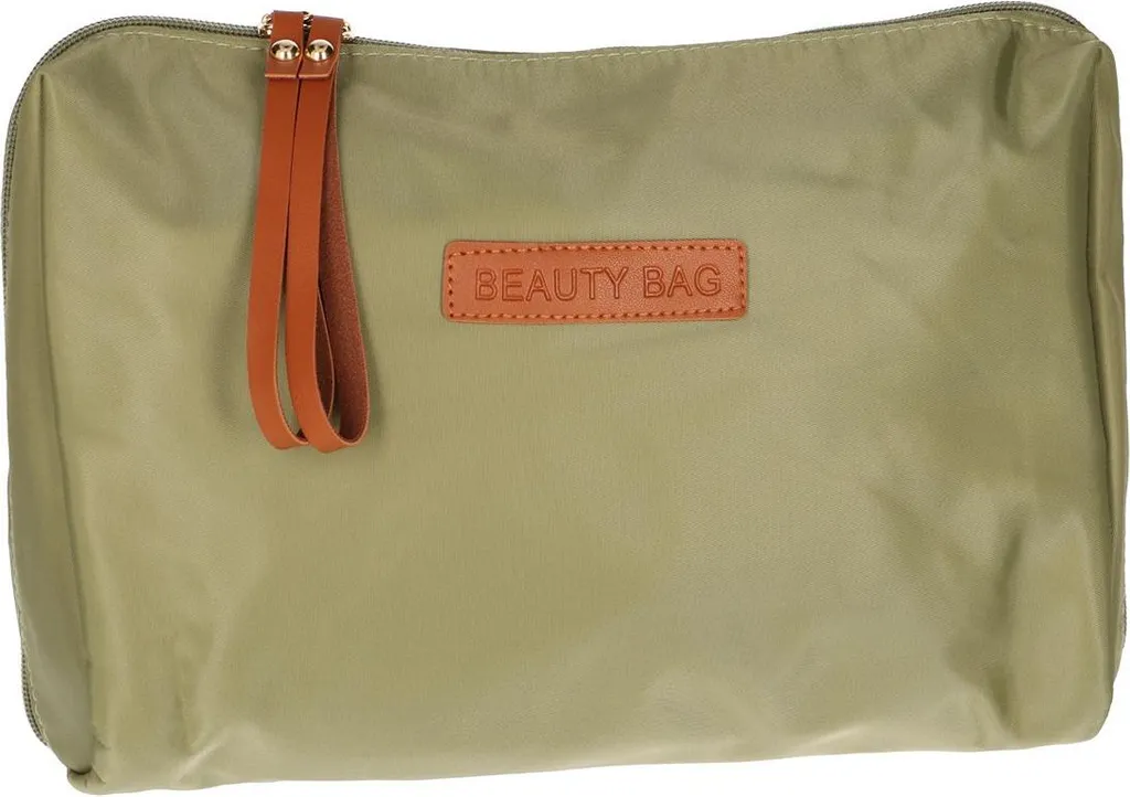 Borsa da viaggio per cosmetici verde marrone 30cm x 20cm - 2