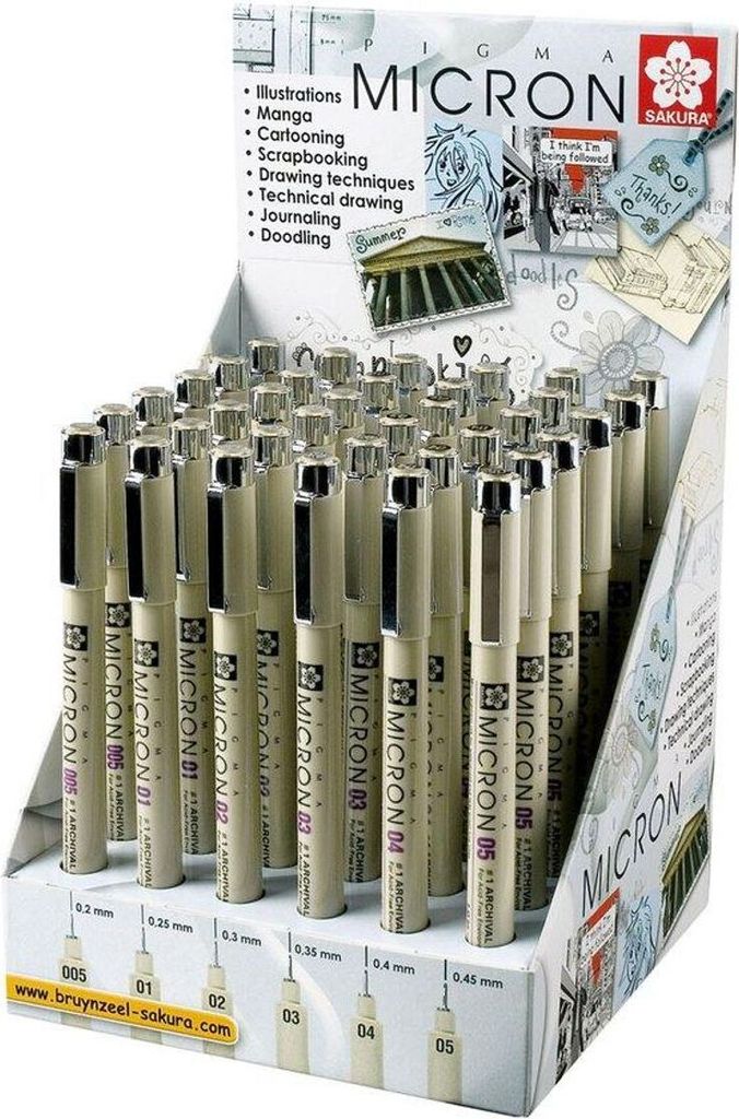Sakura | Pigma Micron Fineliner Anzeige Schwarz 36Stücks
