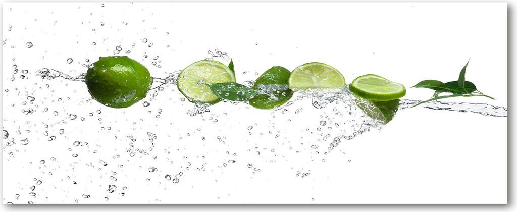Tulup Leinwandbild - 125x50 cm - Wandkunst - Drucke auf Leinwand - Leinwanddruck - Essen & Getränke - Grün - Limette Wasser