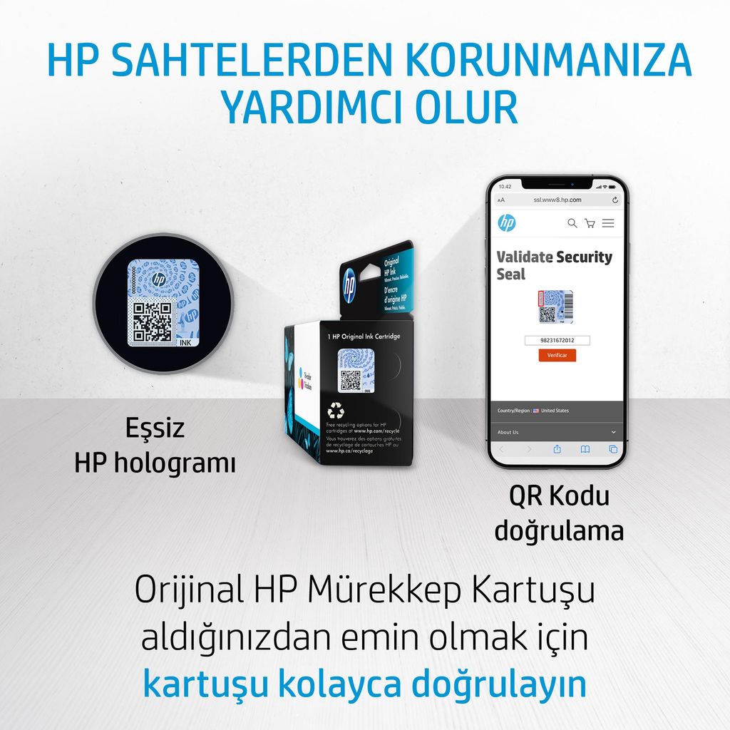 HP 653 Cyan/Magenta/Gelb Original Advantage-Druckerpatrone, Produktbild 