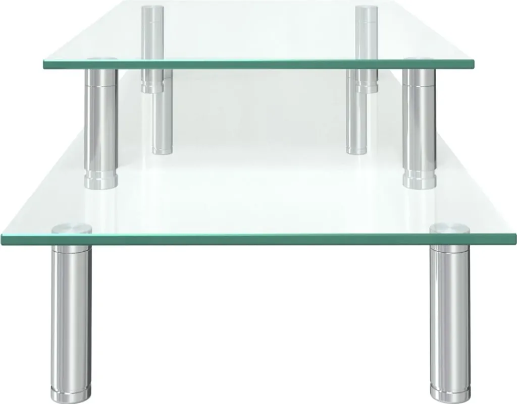 Support d'écran 2 niveaux en verre - Solution gain de place bureau net - 4