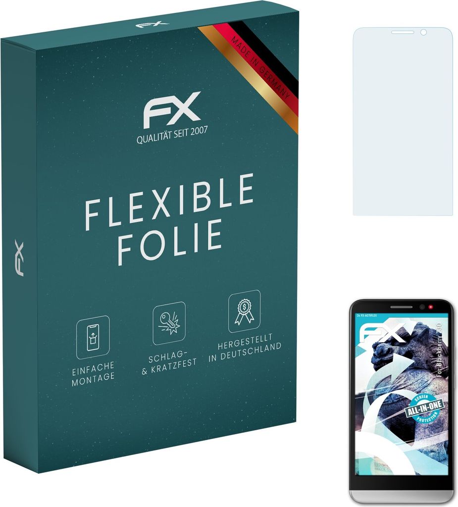 atFoliX FX-ActiFleX 3x Schutzfolie kompatibel mit Blackberry Z30 Folie