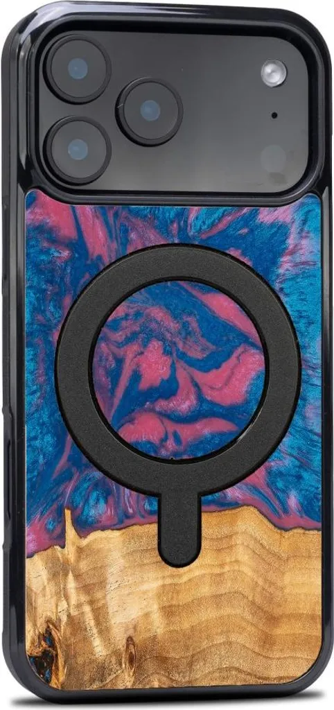 Protection iPhone 17 Pro Max en bois véritable MagSafe Unique Neons