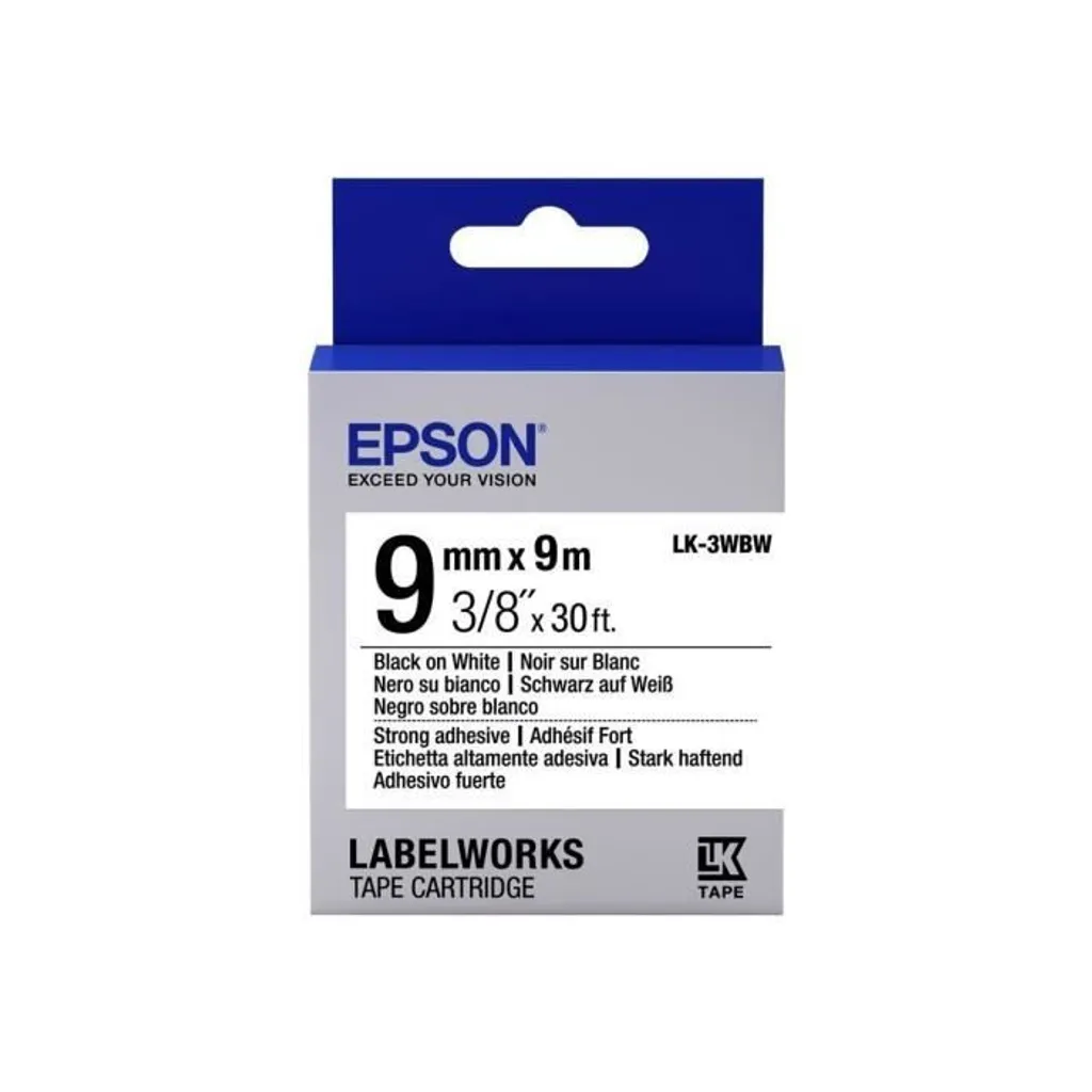 Nastro Epson LK-3WBW 9mm Forte | Organizza il tuo Garage con Stile