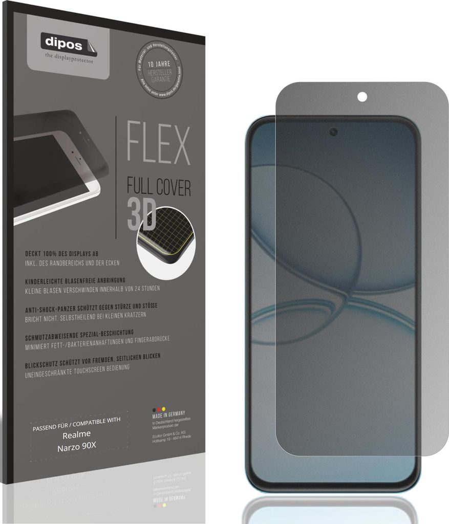 Full Cover Privacy Blickschutzfolie für Realme Narzo 90X Folie Anti-Shock