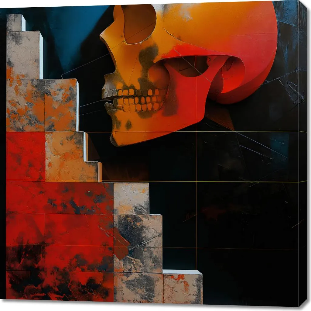 Quadro 100x100 cm Erosione del Paesaggio - Arte Materica per Soggiorno