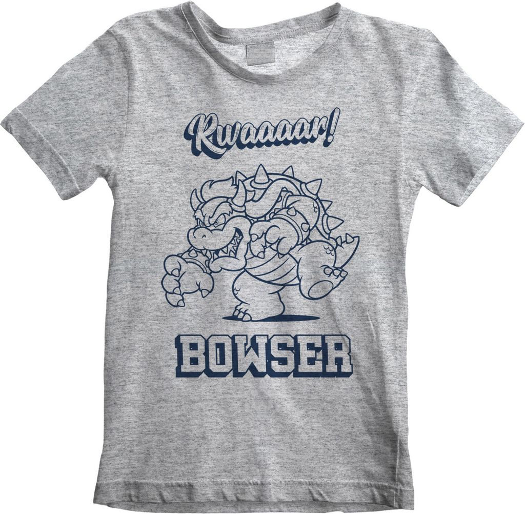 Nintendo Super Mario - Bowser Rawr - Heather Grey T-Shirt - Größe 146