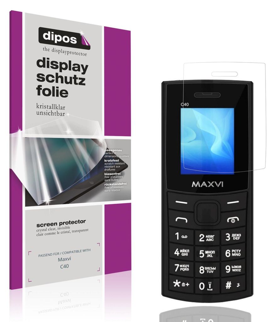 4x Schutzfolie für Maxvi C40 klar Displayschutzfolie Folie Display Schutz dipos