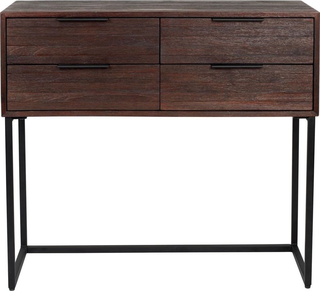 Housecraft Living Webster Schubladenschrank / Schrank Klein, 4 Schubladen, Teakholz, Braun