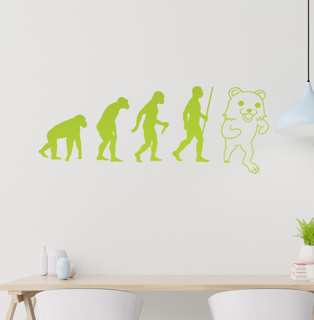 Pedobär / Pedobear Evolution Wandtattoo Wandaufkleber Wall Sticker - Dekoration, Küche, Wohnzimmer, Schlafzimmer, Badezimmer