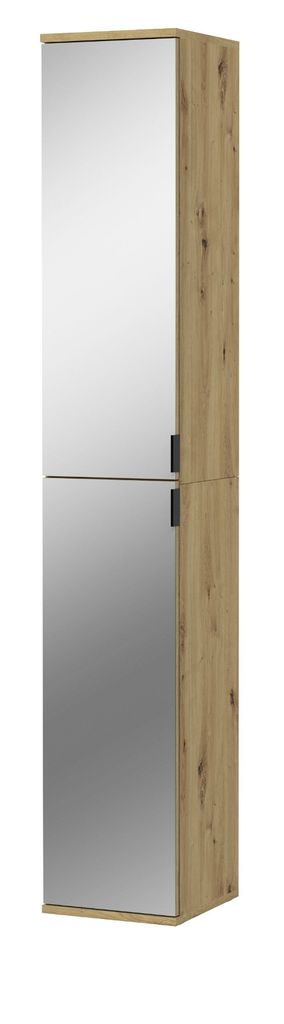 Schuhschrank "Line-Up" Eiche Flurschrank mit Spiegel 30 x 193 cm