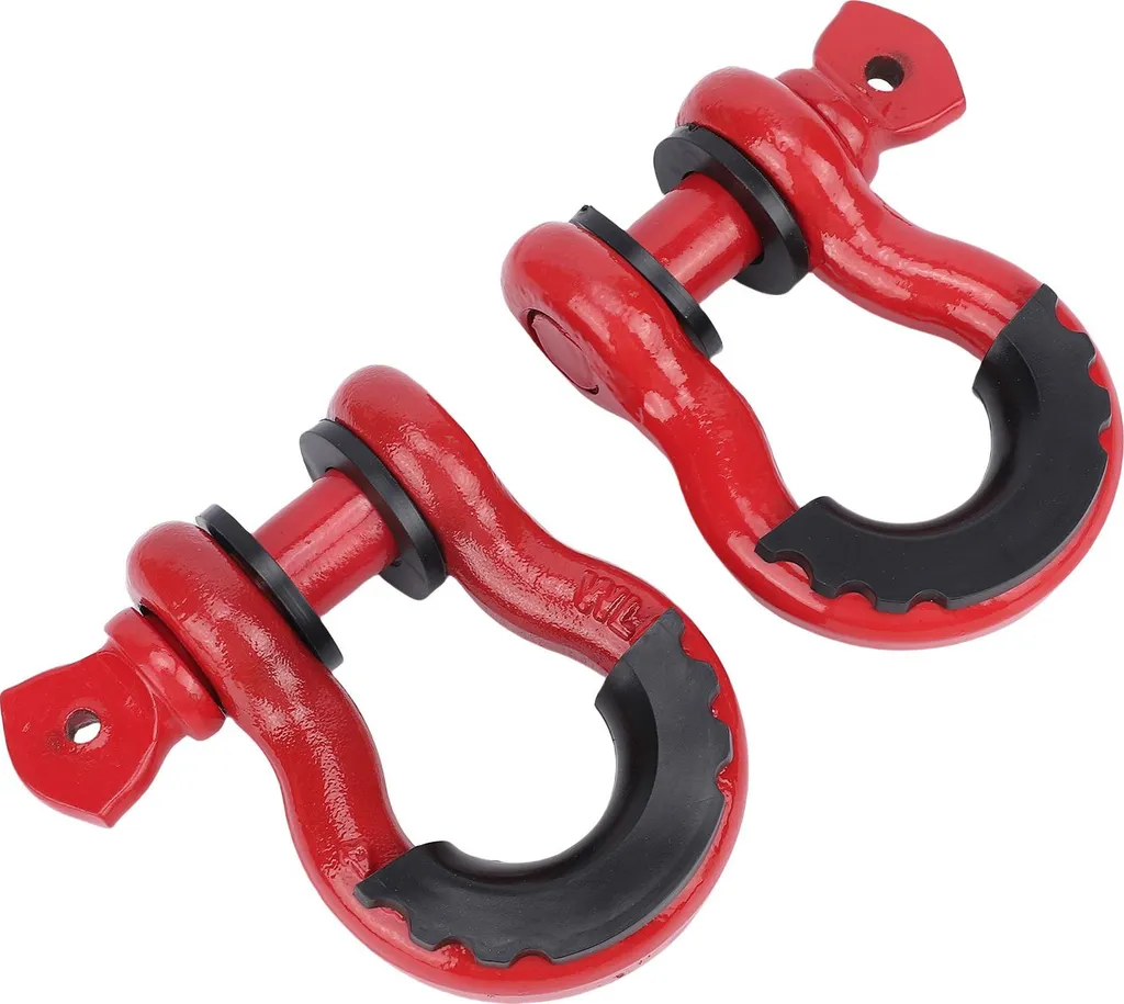 2 Manilles Lyre 3/4 Pouces Rouges 4,75T pour Remorquage et Dépannage Pro
